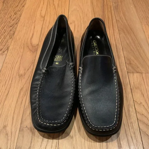 GEOX Respira Men\'s Black Leather Loafers-Right Shoe 44 EU & Left Shoe 43.5 EU GEOX Respira Men main image 2